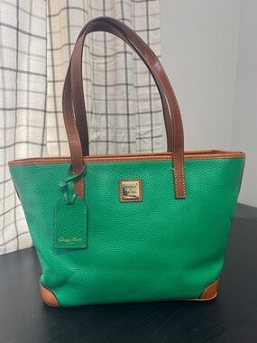 Dooney & Bourke Charleston Pebble Grain Leather Tote Bag Vibrant Kelly Green